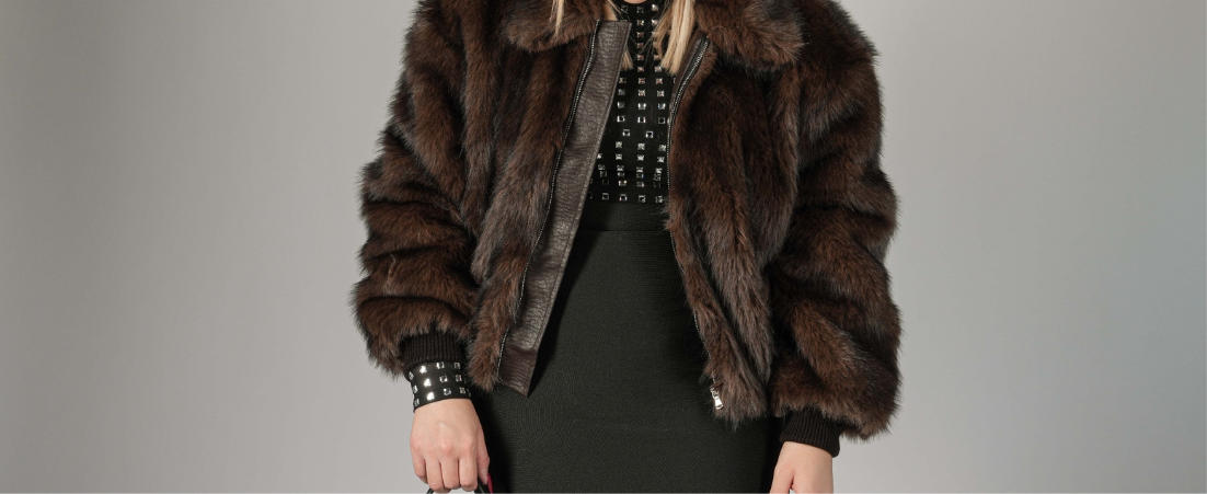 Pelliccia Bomber con zip