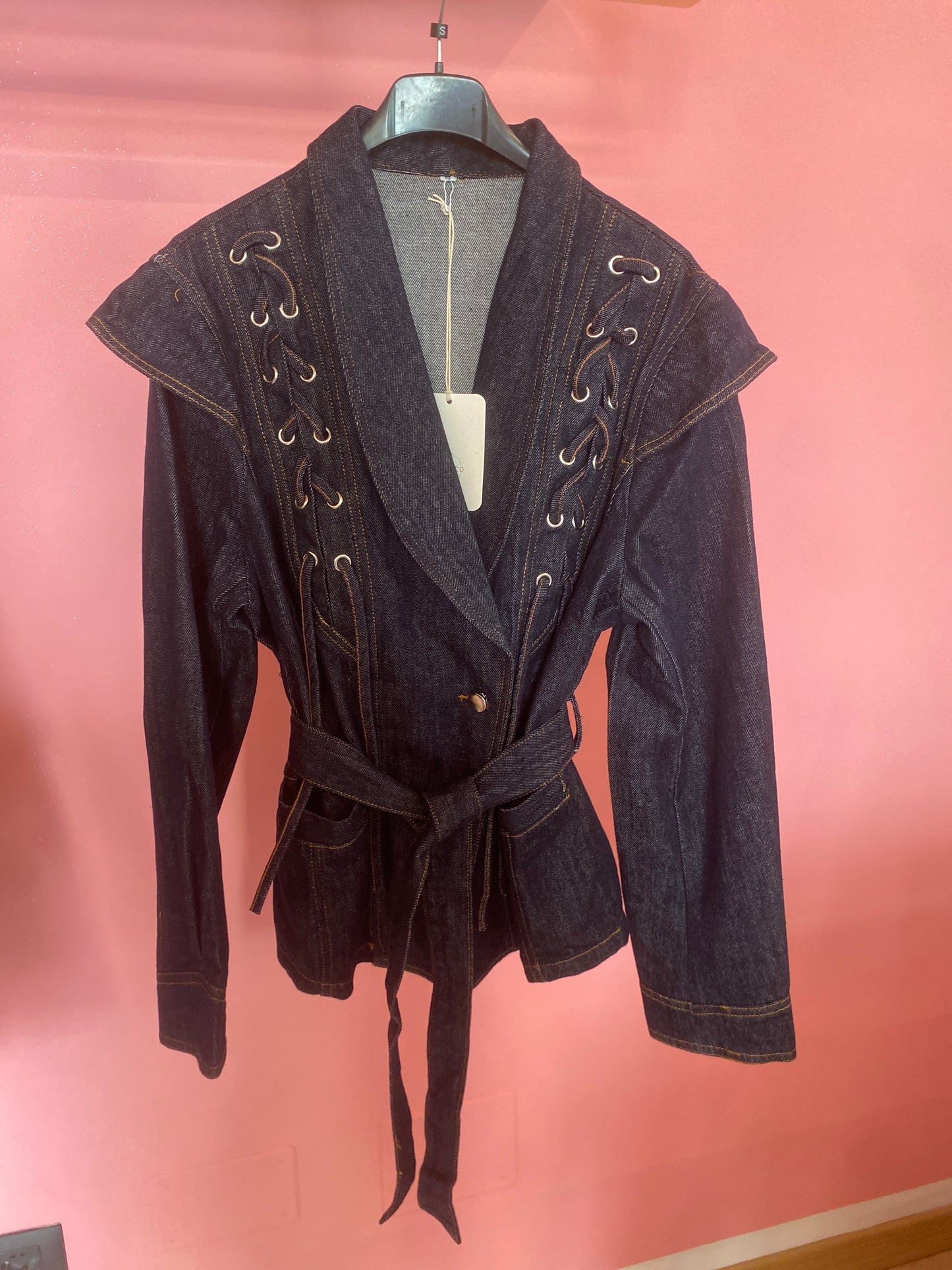 Giacca denim lacci