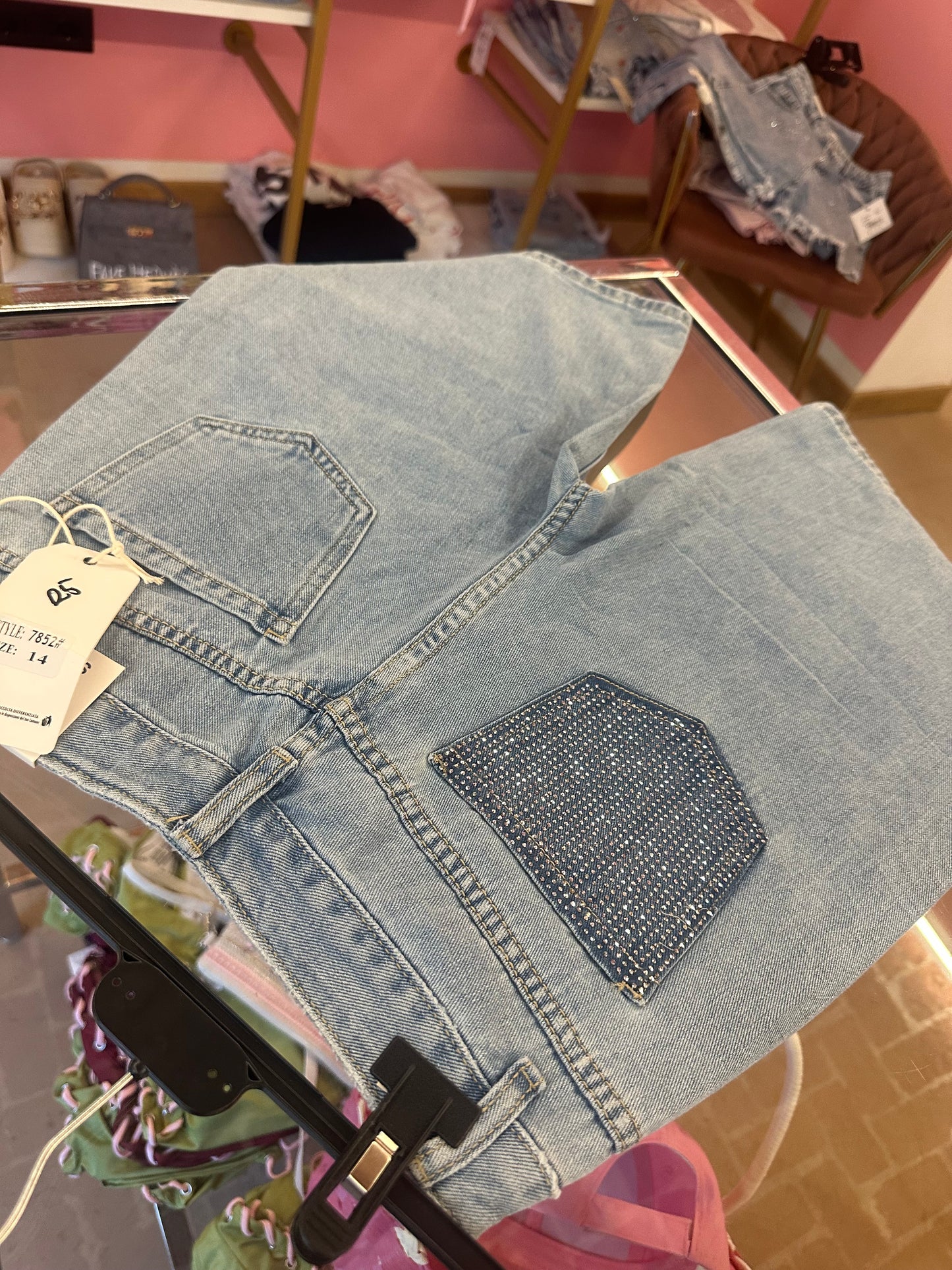 Bermuda tasca strass