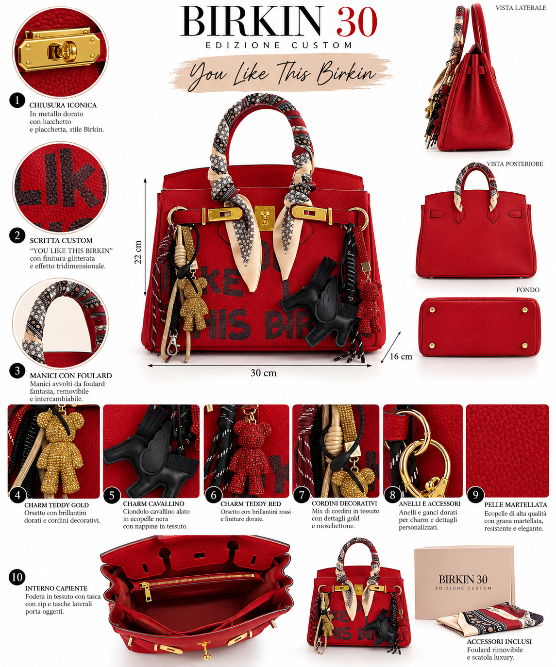 Bag Queen 30 Rosso Rubino – Edizione Custom