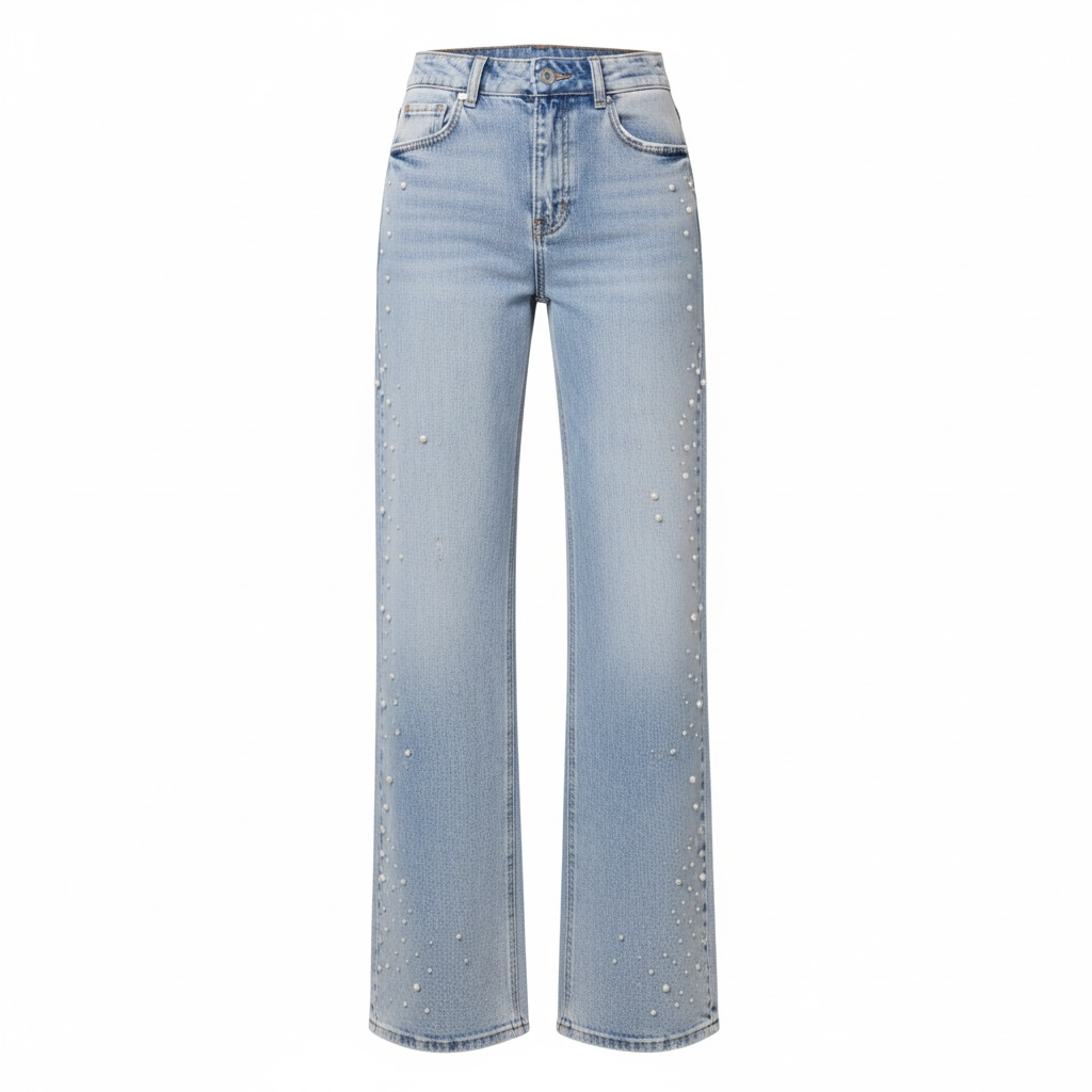 Jeans strass e perle