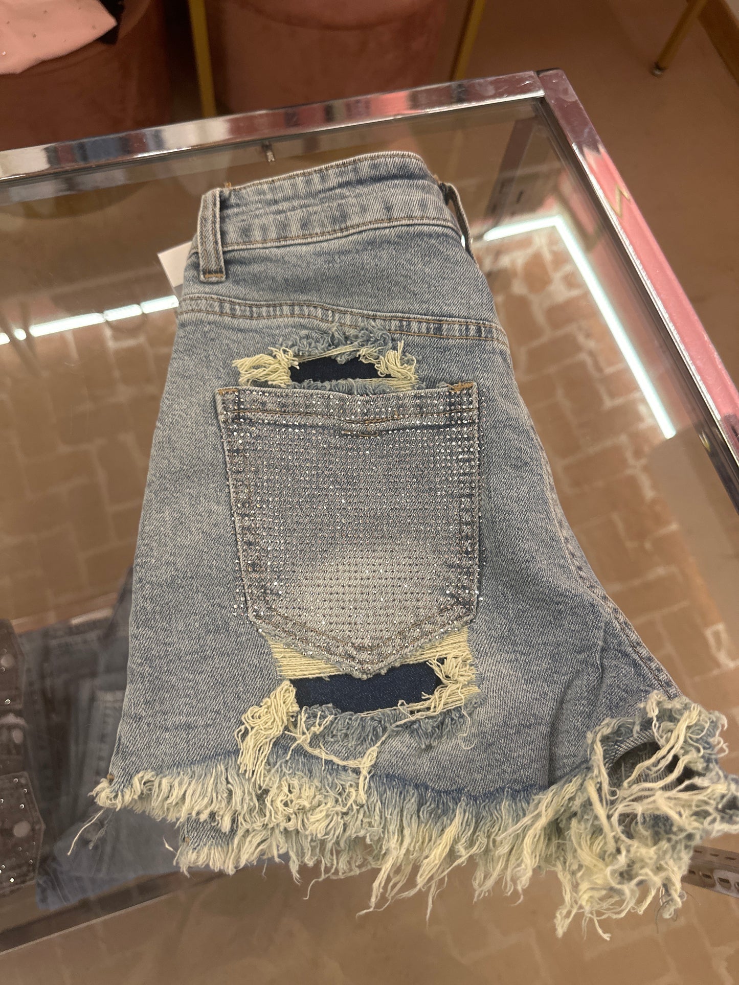Short tasca strass