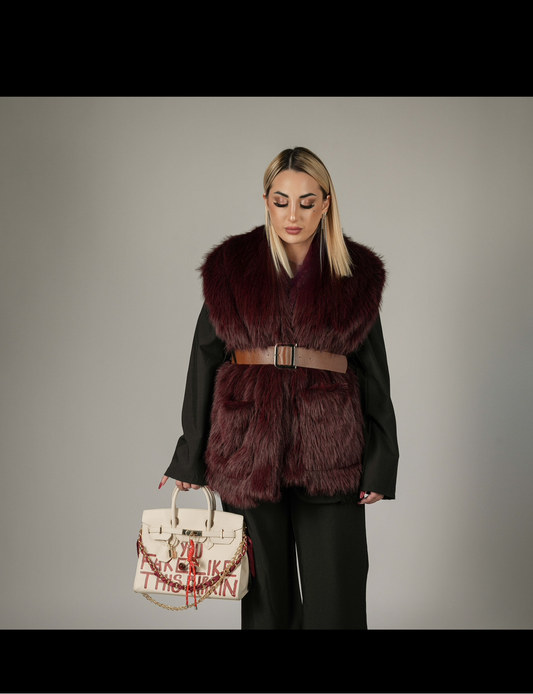 Gilet Pelliccia bordeaux