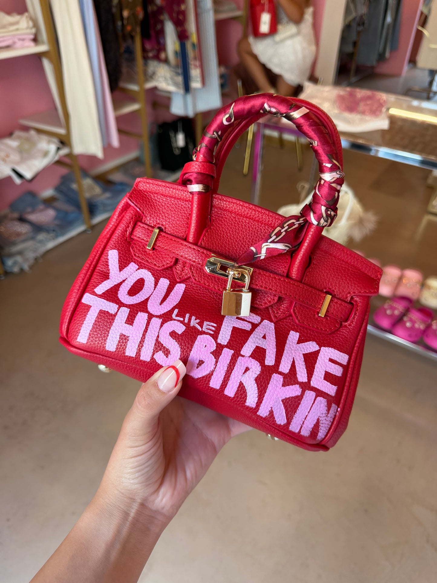 Mini Birkin rossa