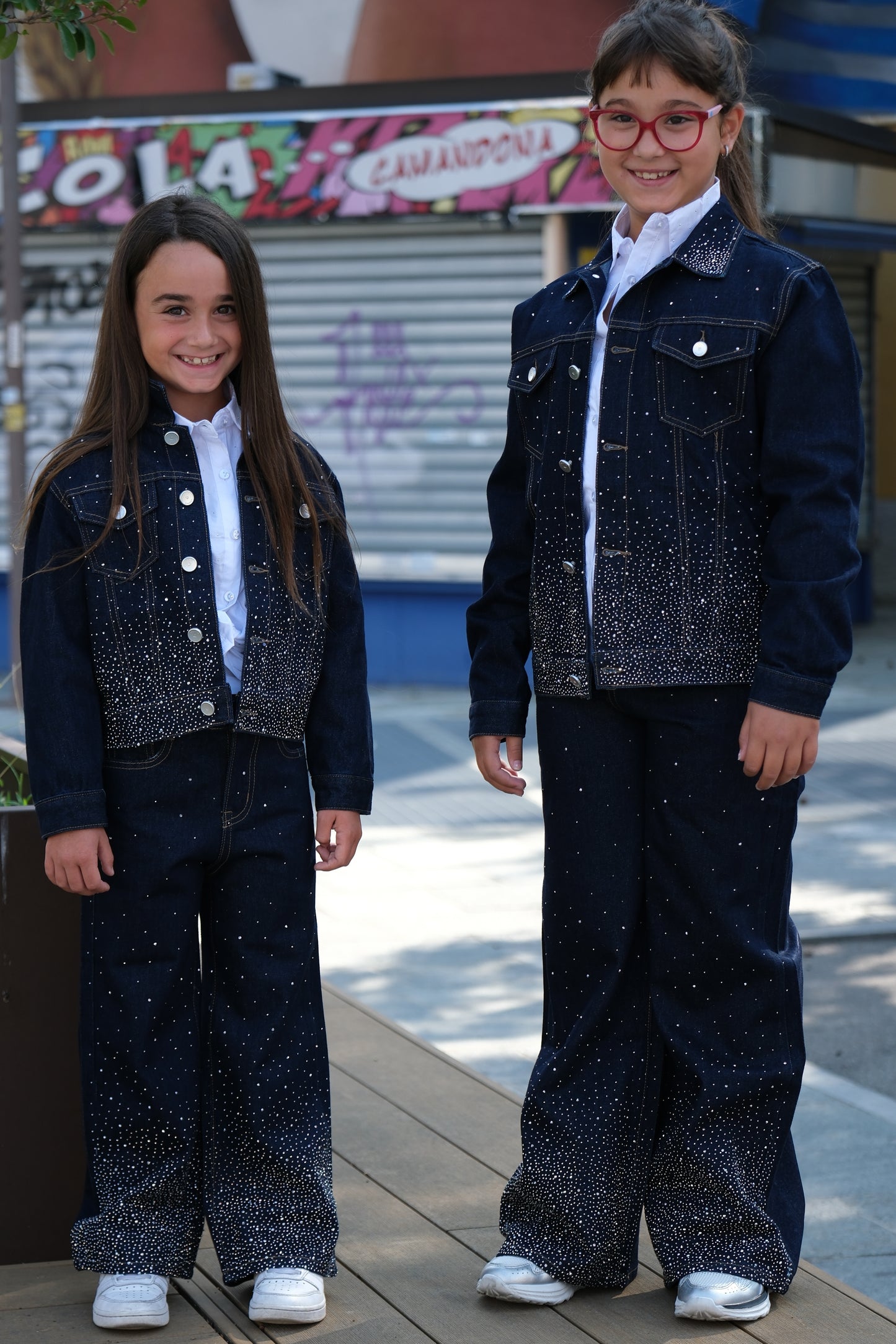 Giacca jeans strass