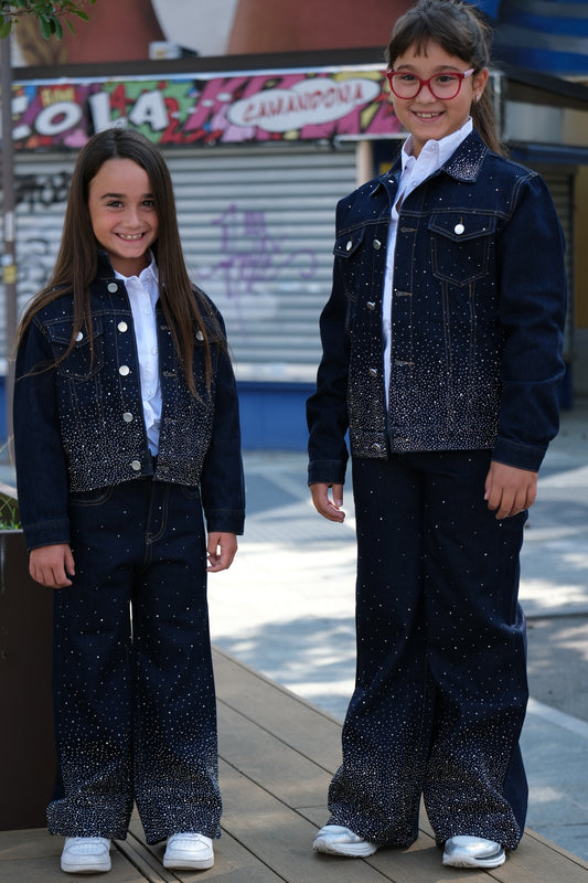 Giacca jeans strass