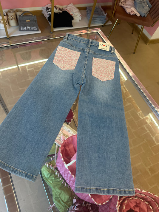Jeans tasca rosa