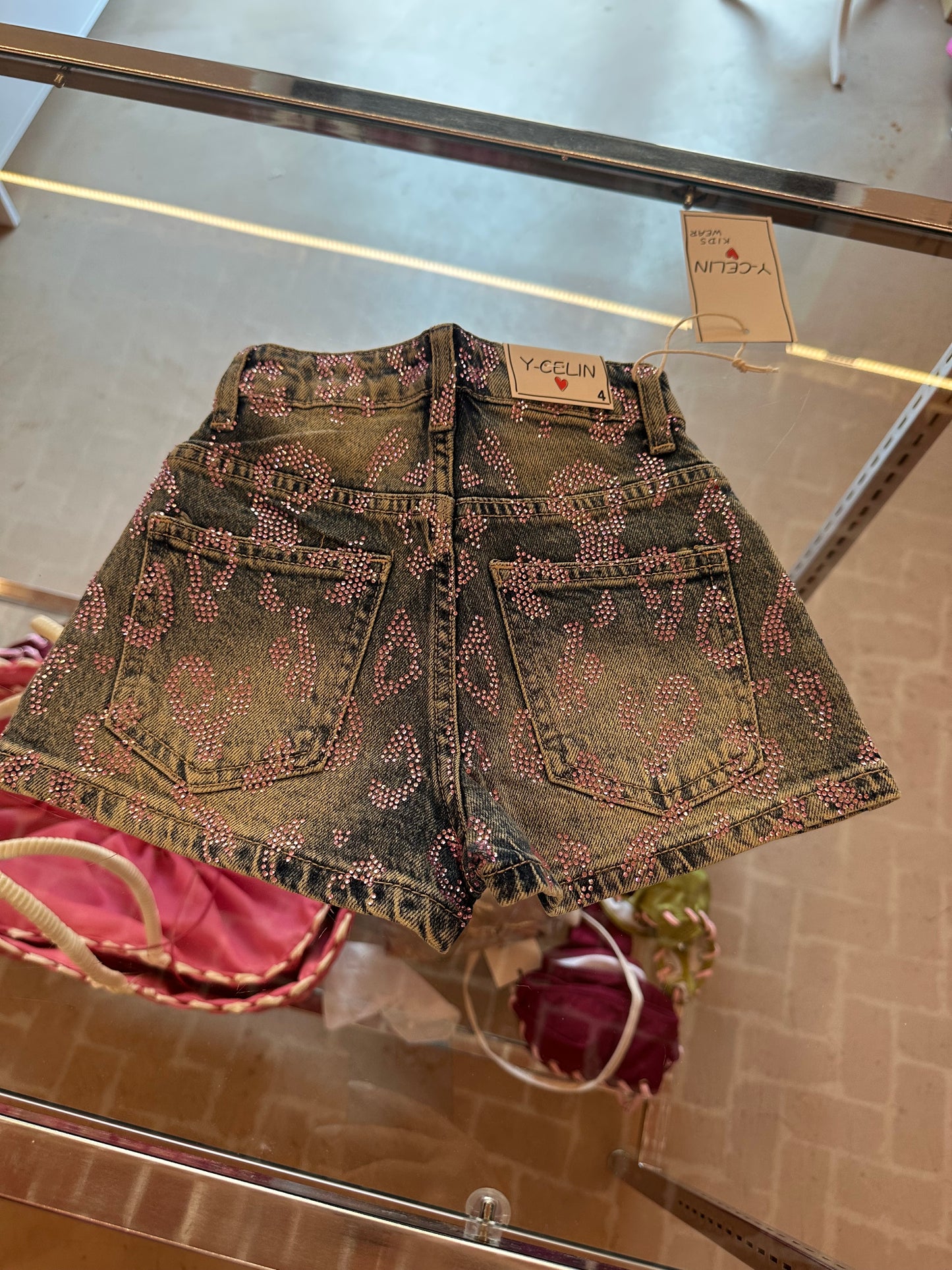 Short animalier strass