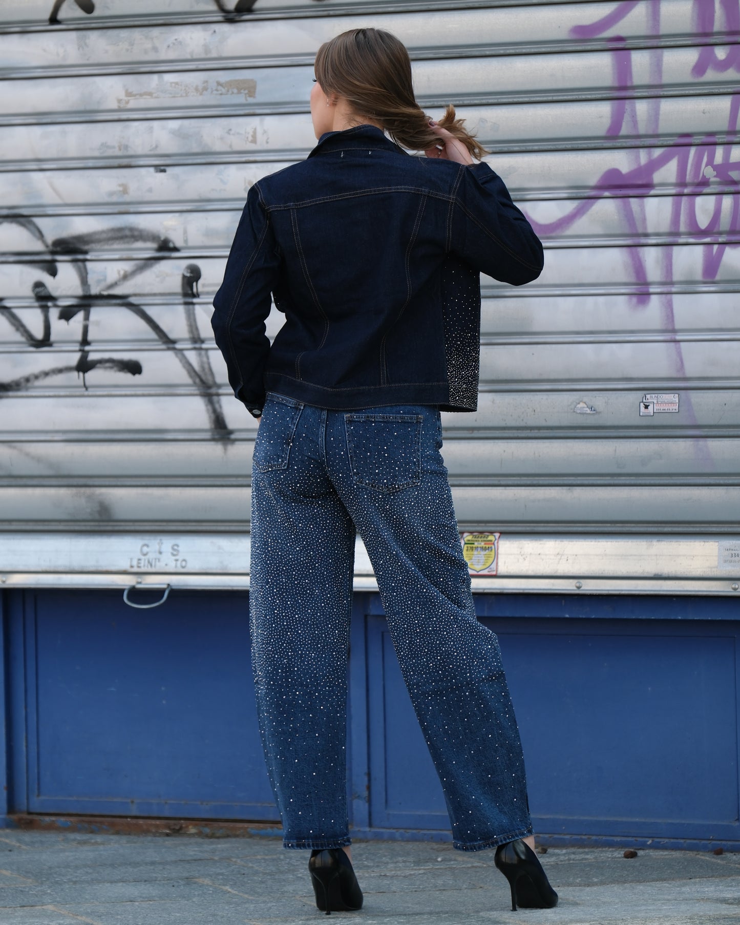 Jeans ballon strass