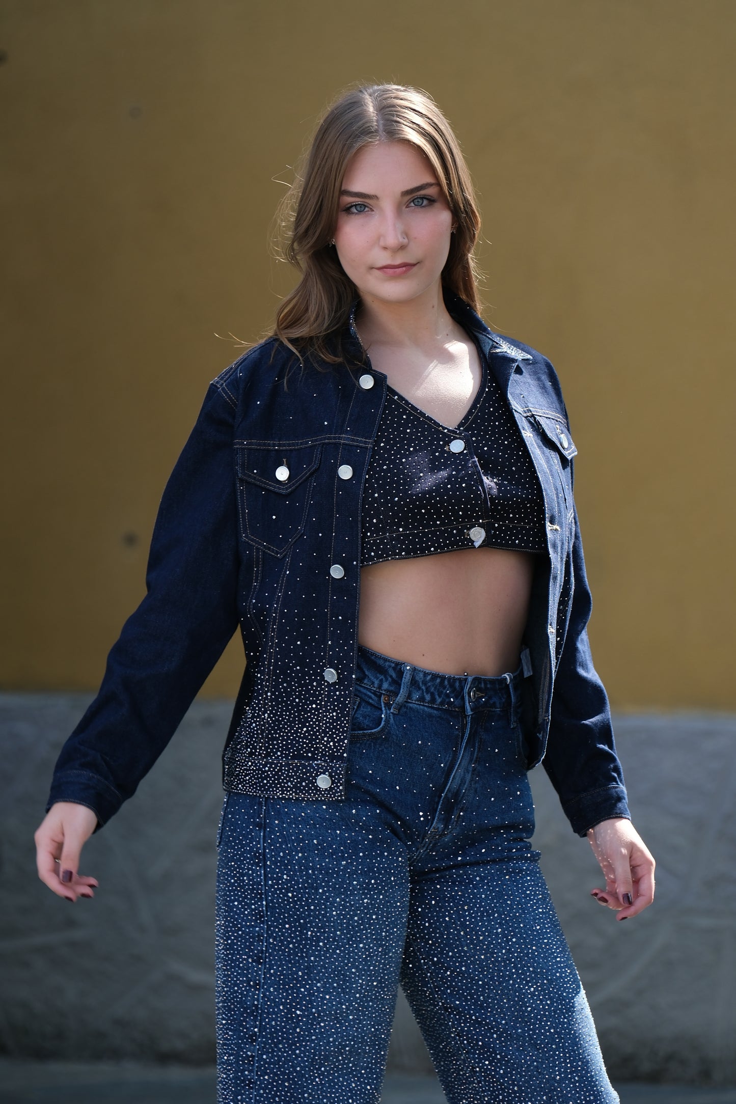 Jeans ballon strass