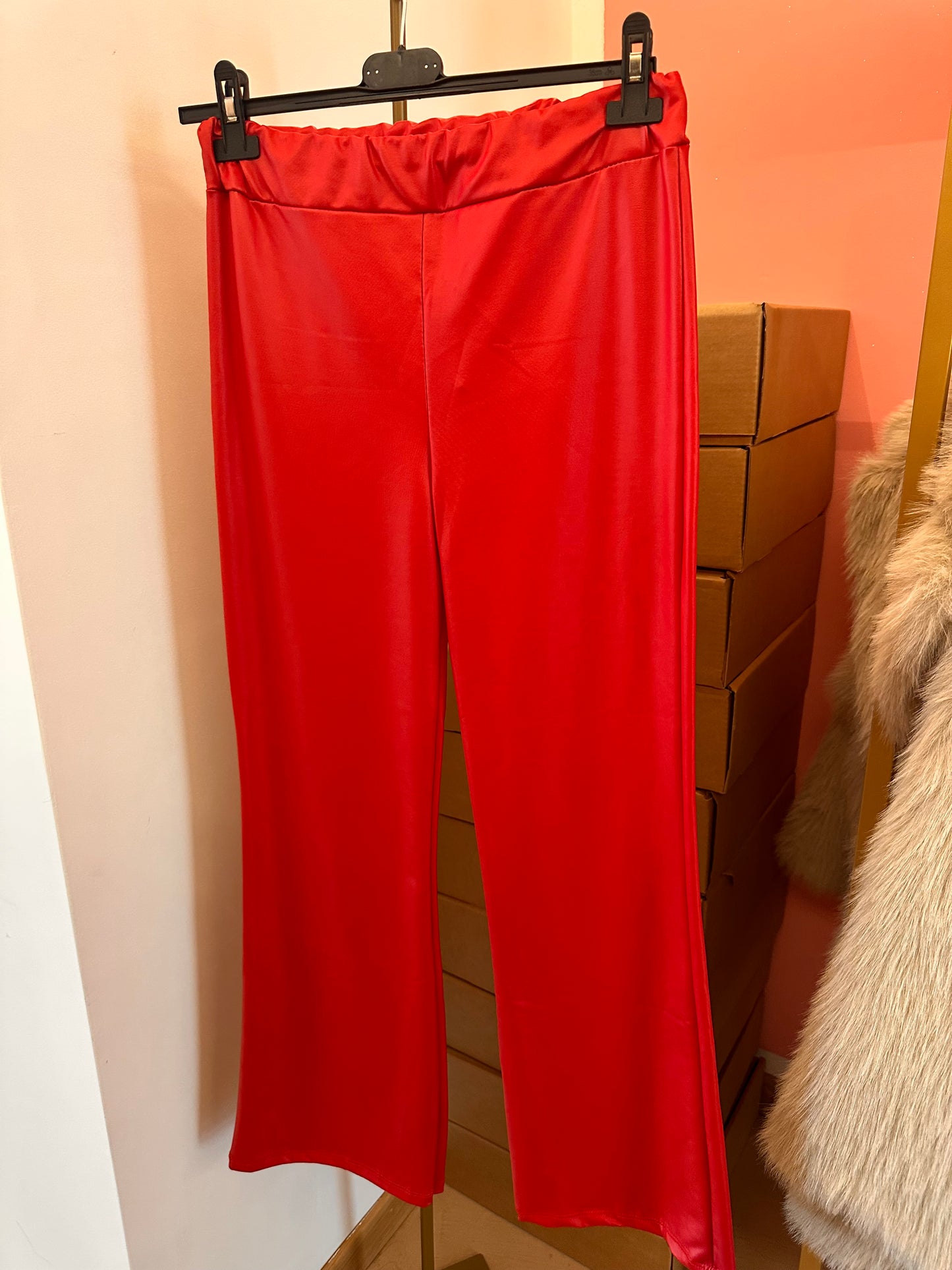 Leggings eco pelle rosso