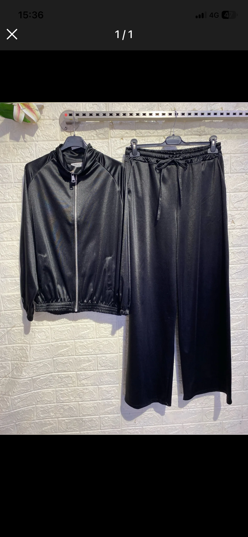 Pantalone satinato nero