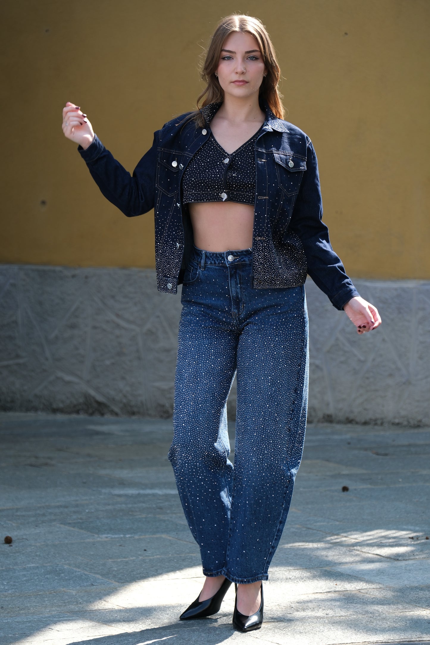 Jeans ballon strass