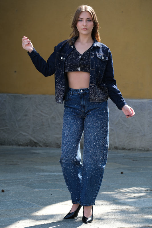 Jeans ballon strass