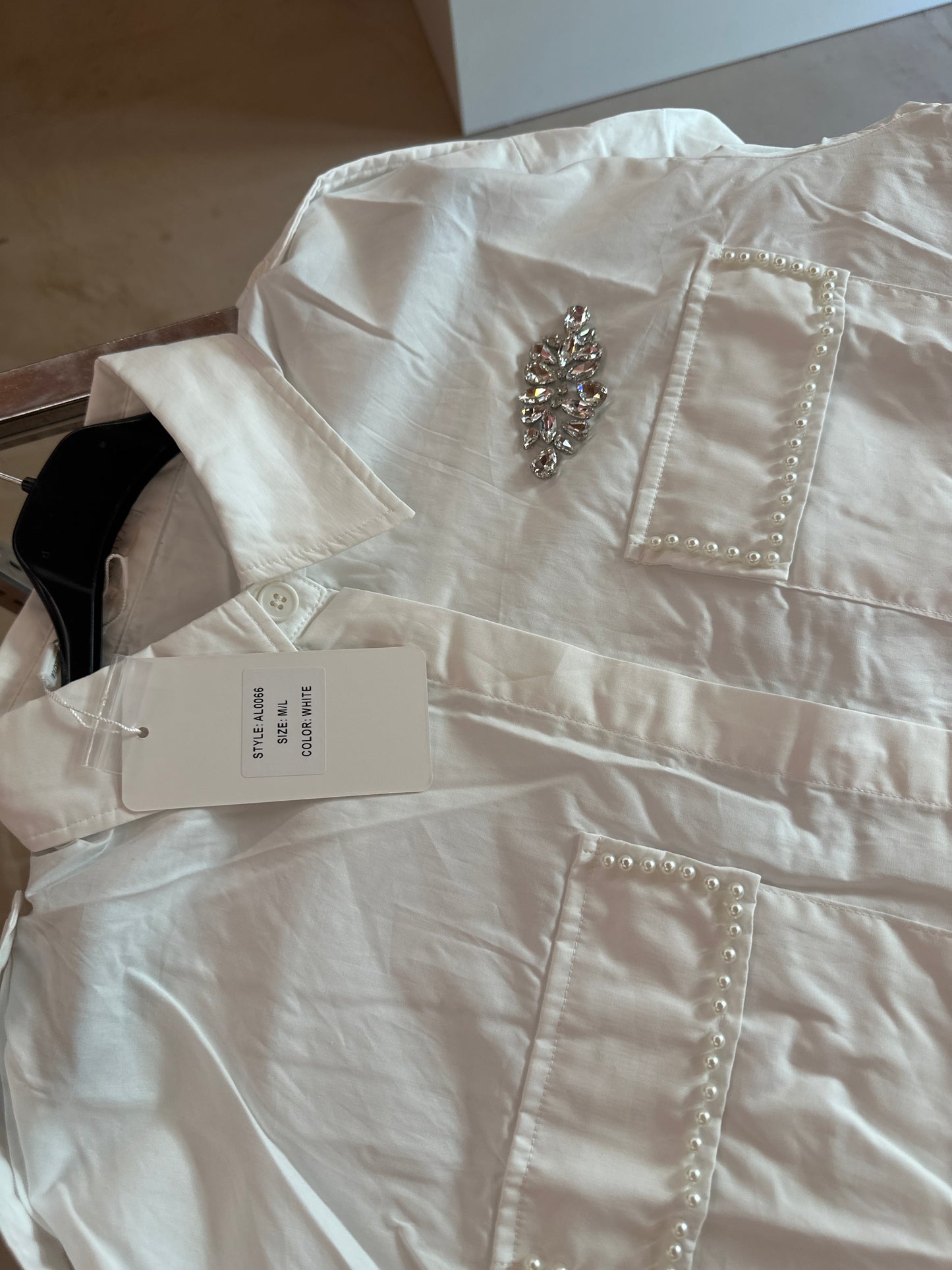 Camicia perle strass