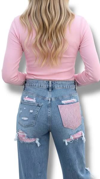 Jeans lungo tasca galassia