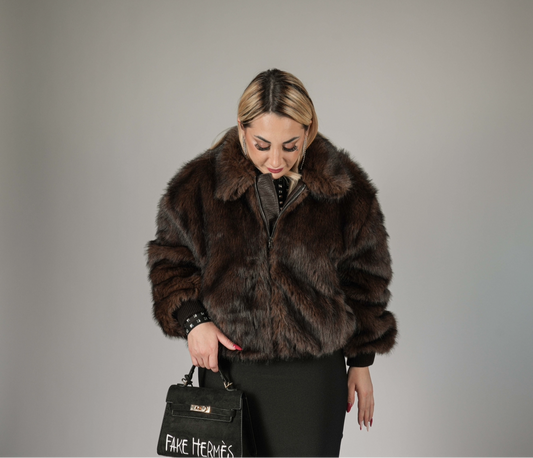 Pelliccia  Bomber con zip