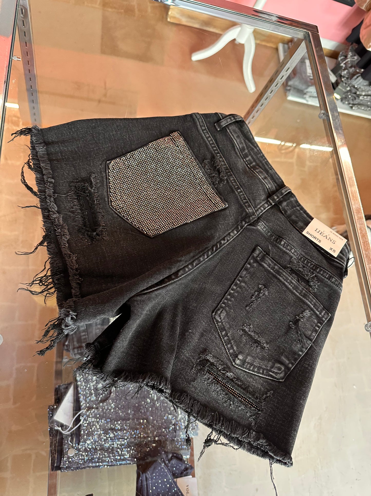 Short Nero tasca argento