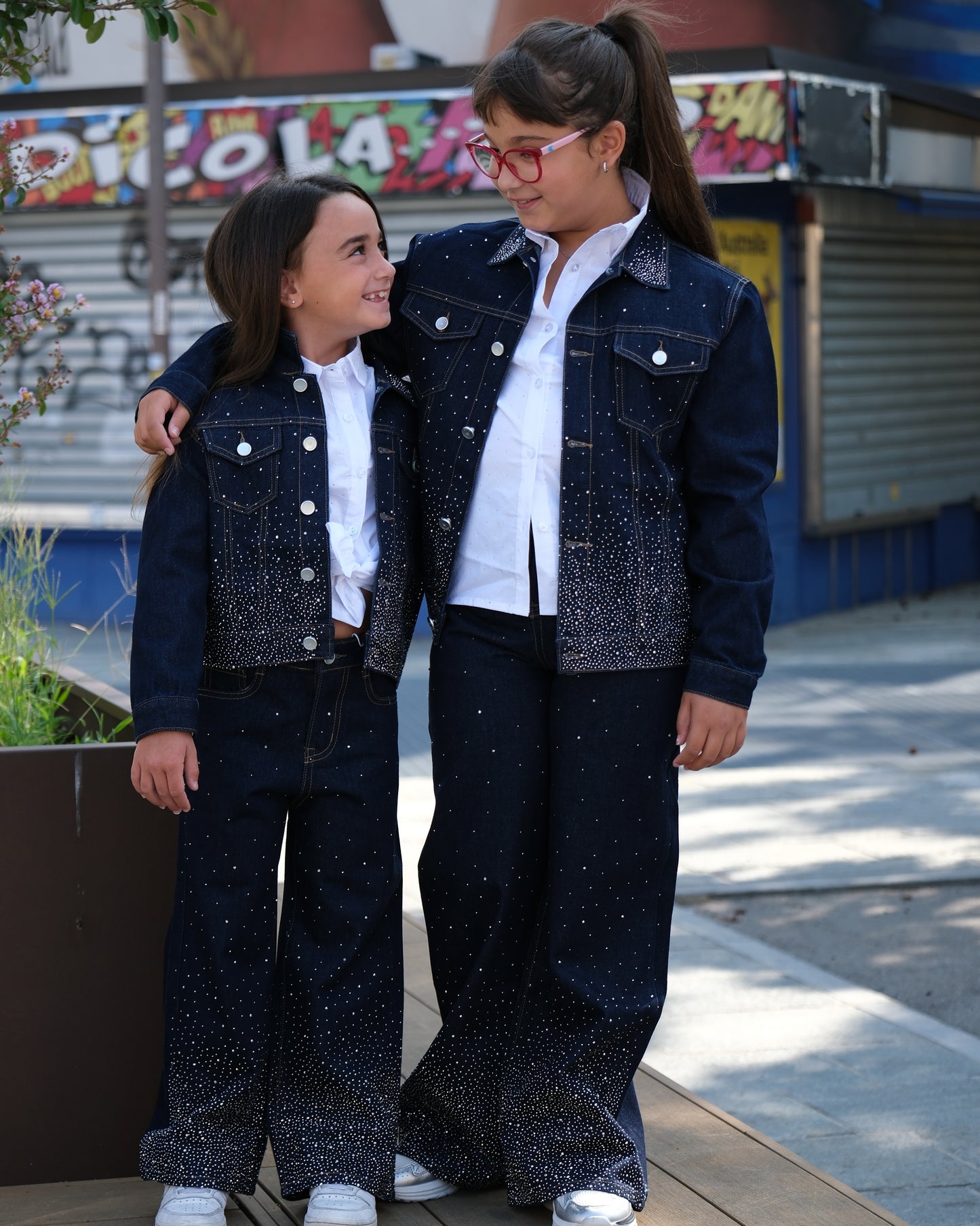 Giacca jeans strass