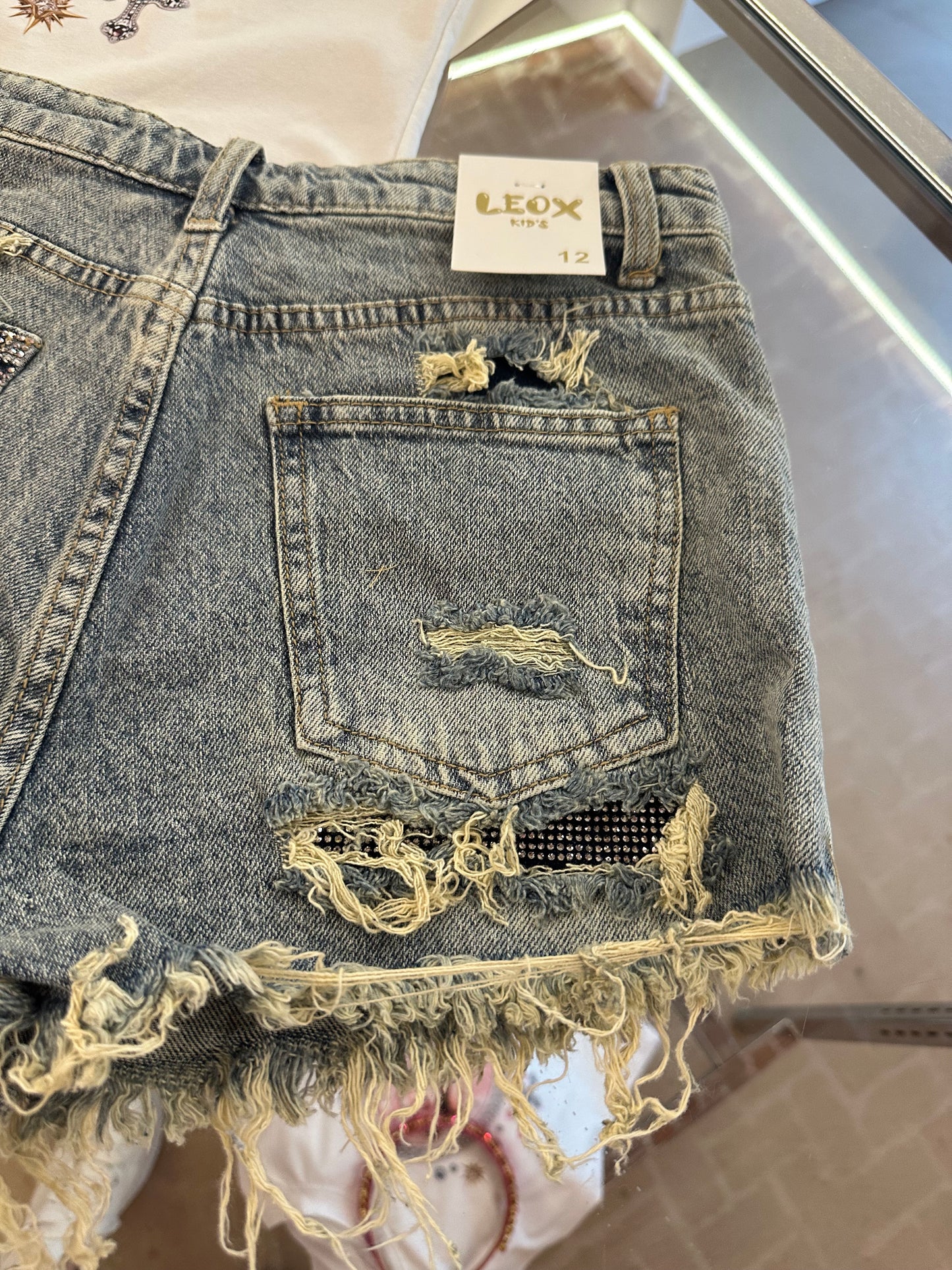 Short Tasca Stras argento (bimba)