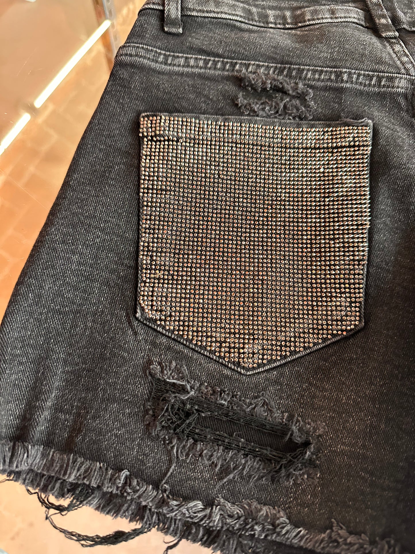 Short Nero tasca argento