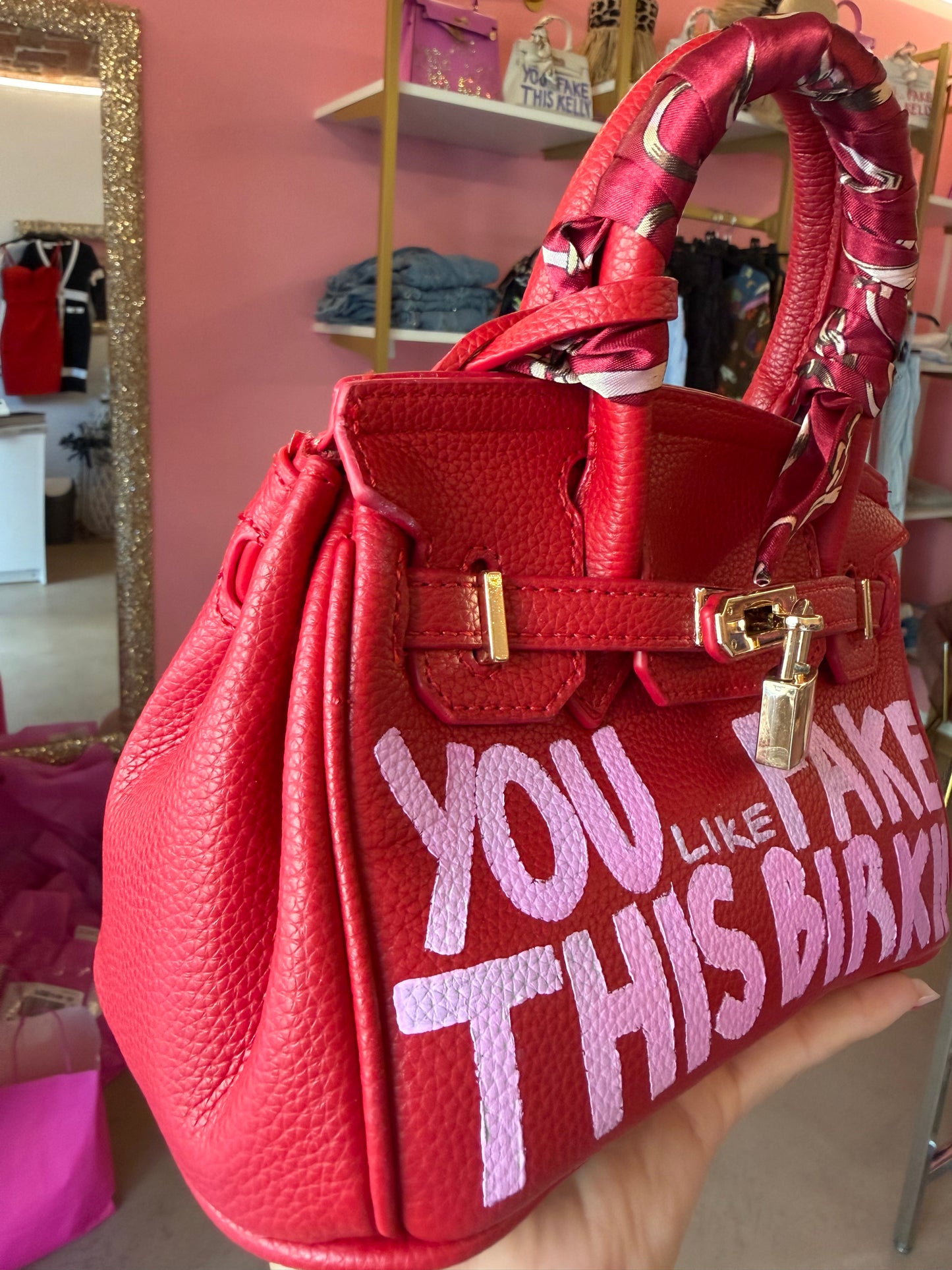 Mini Birkin rossa