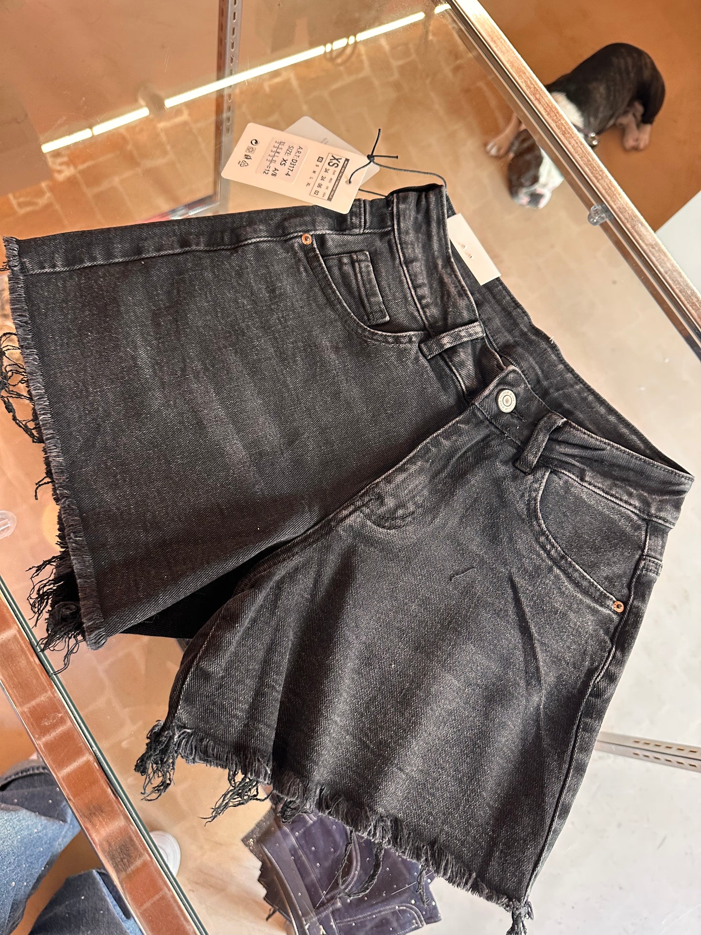 Short Nero tasca argento