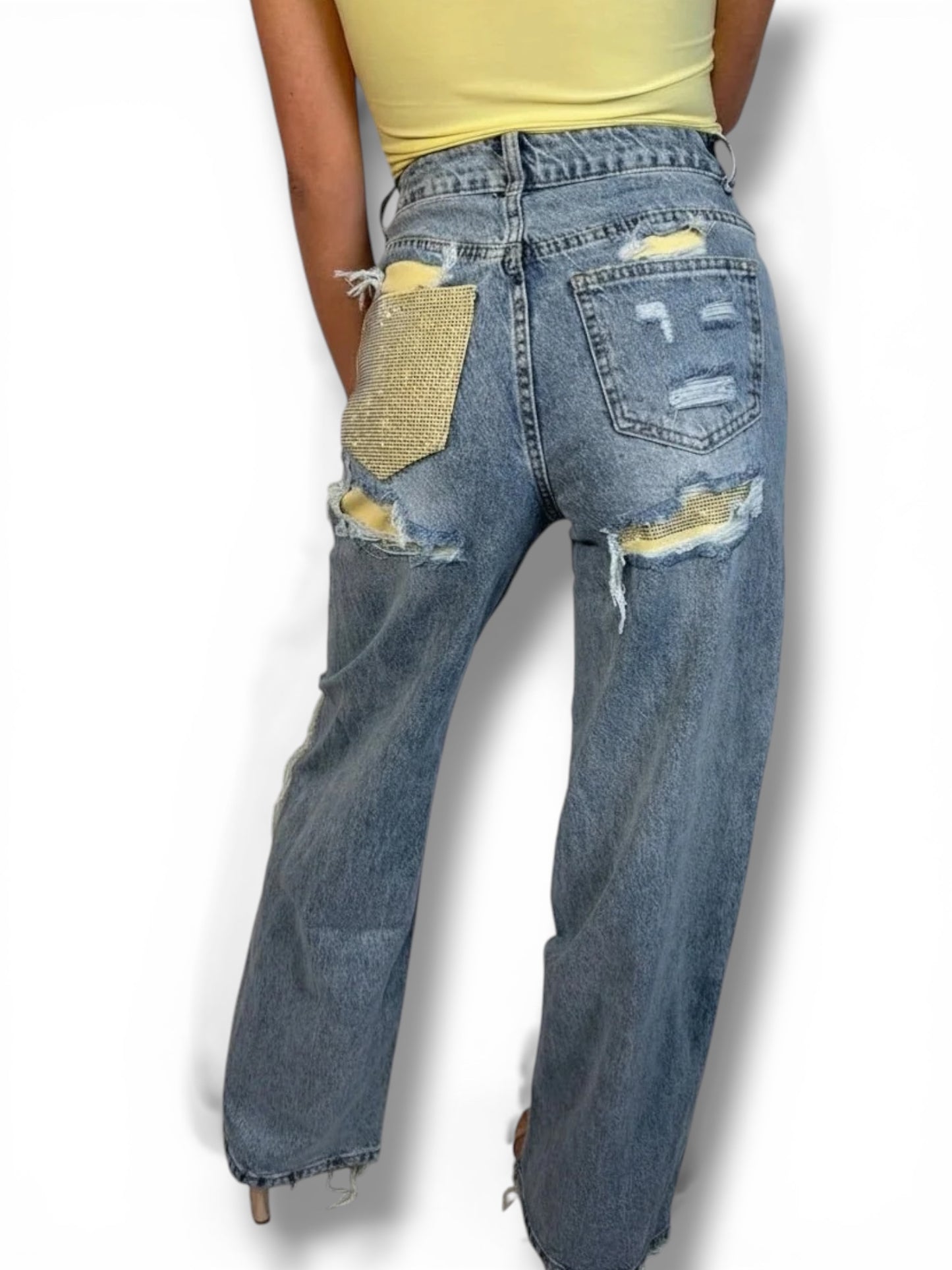 Jeans tasca gialla