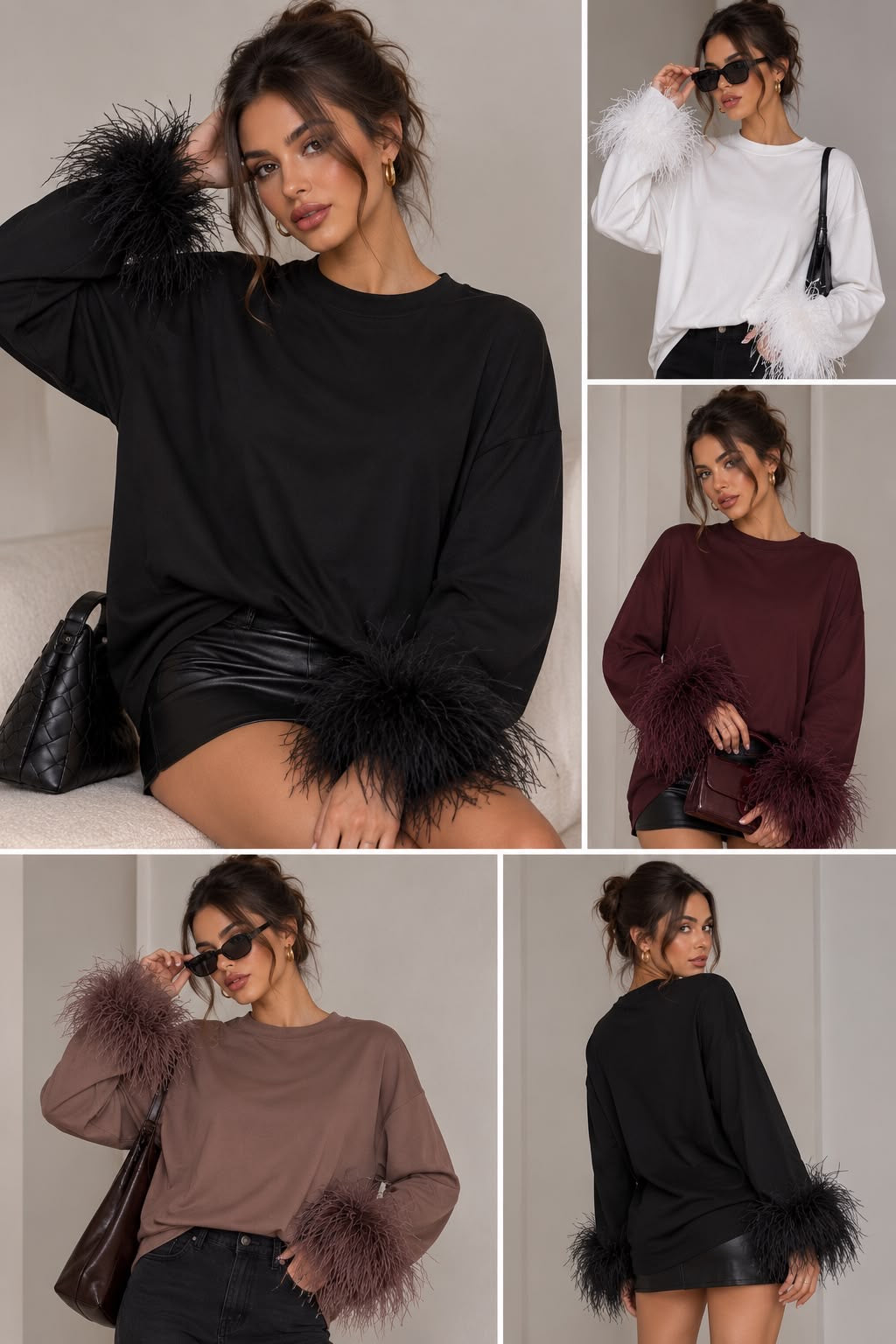 Maglia con piume