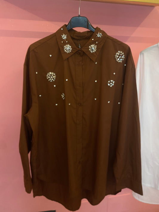 Camicia gioiello marrone