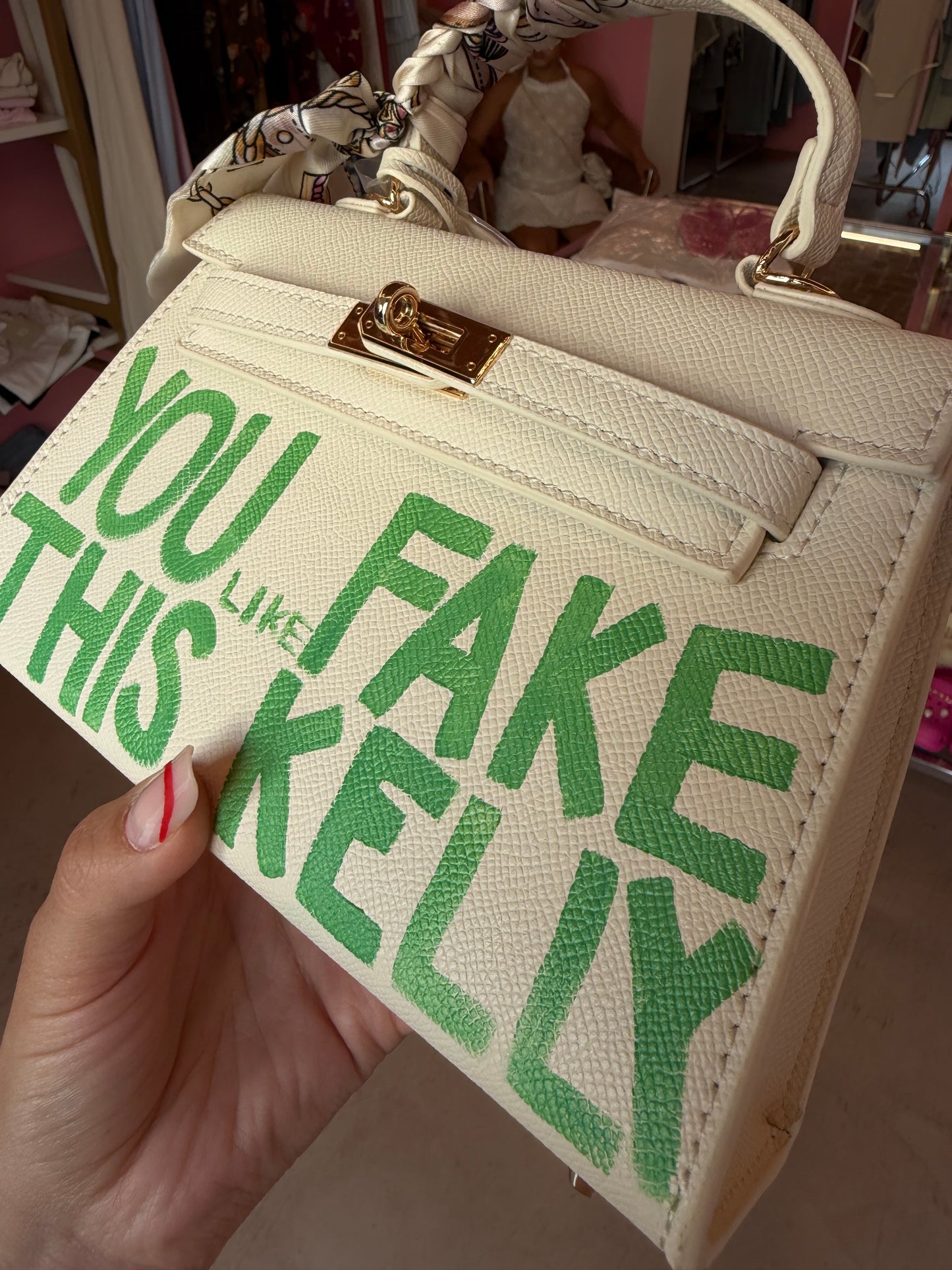 Mini kelly scritta verde 💚