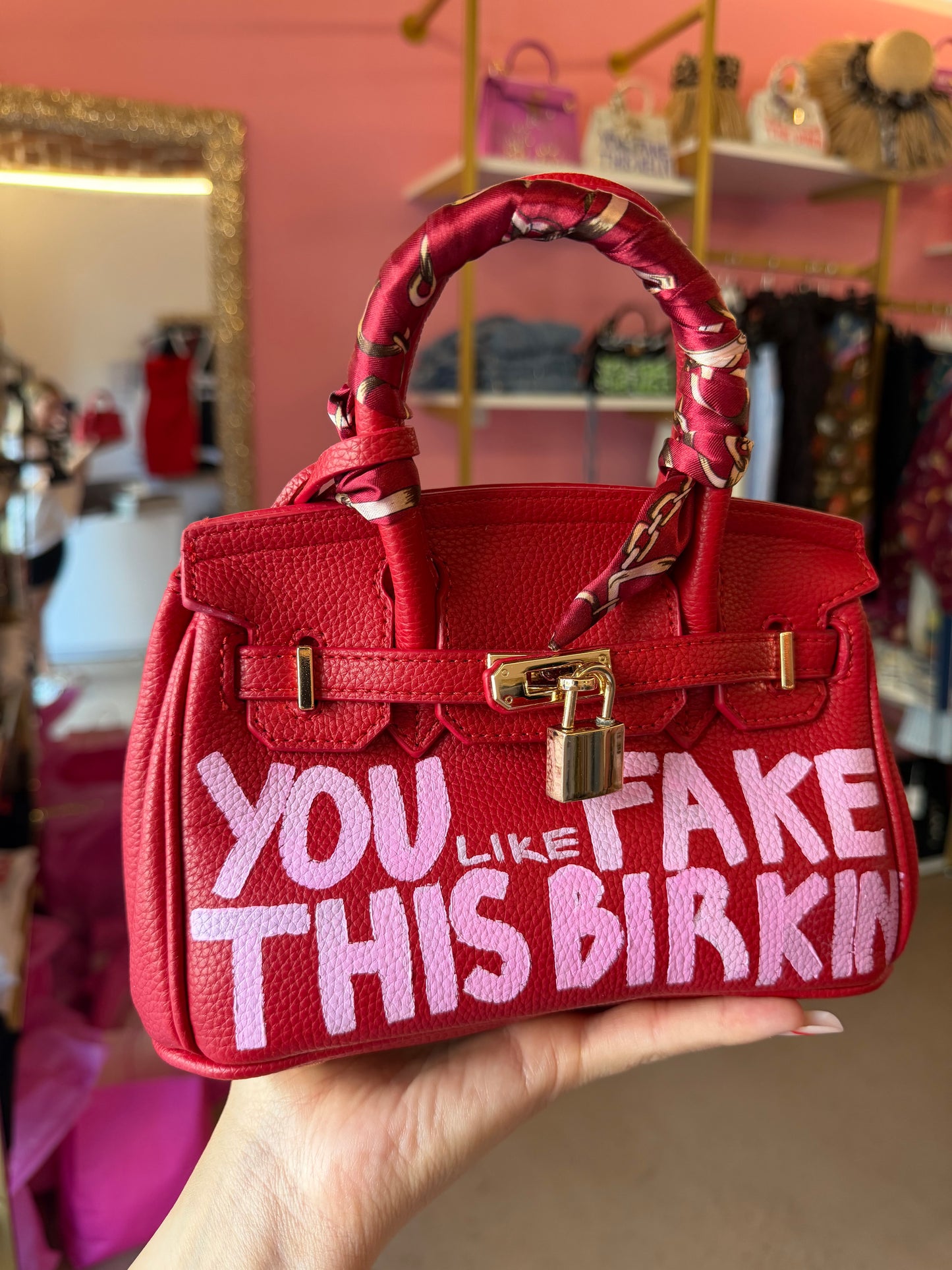 Mini Birkin rossa
