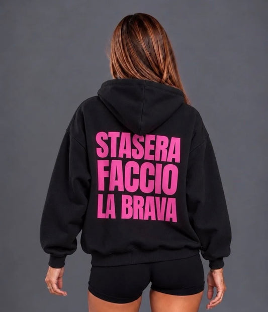 Felpa nera stasera faccio la brava
