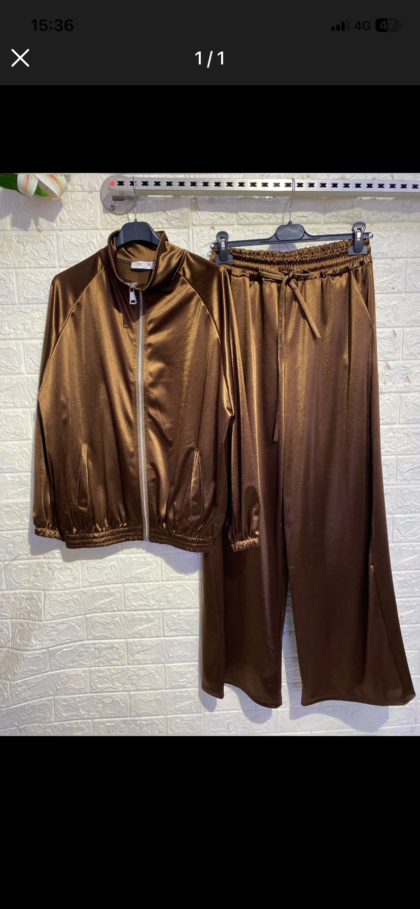 Pantalone satinato marrone