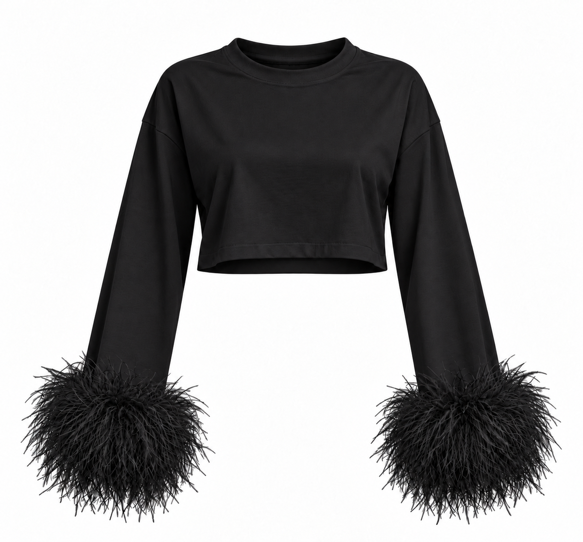 Maglia just west manica lunga con piume