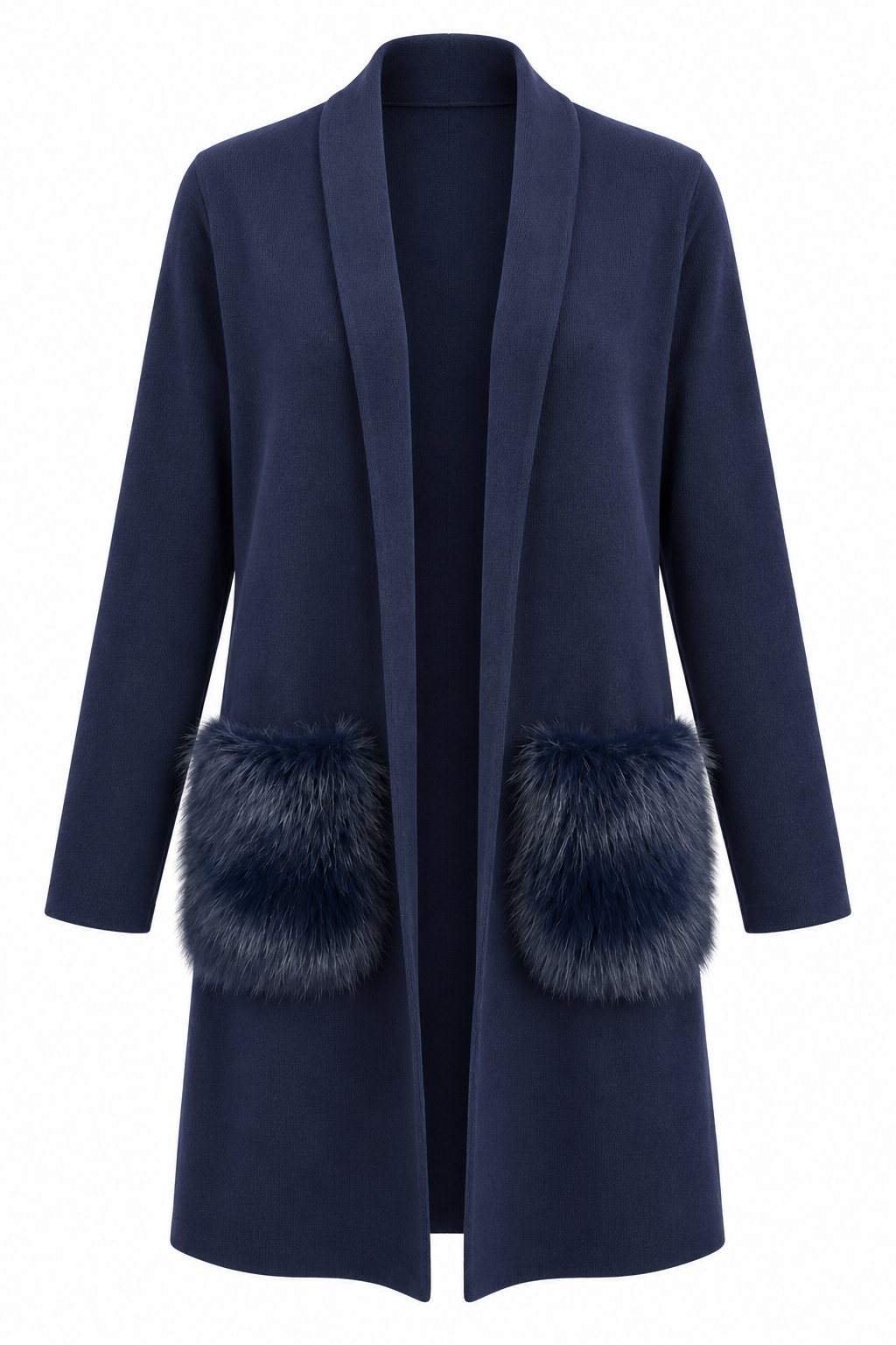 Cardigan blu ECOPELLICCIA