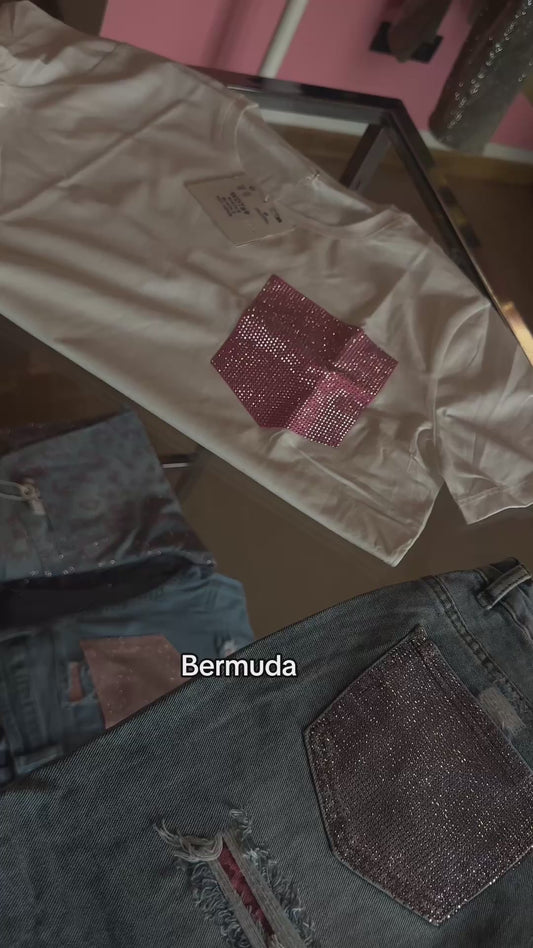 Bermuda tasca strass